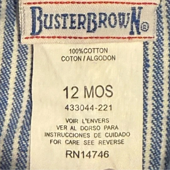Vintage Buster Brown Baseball Shortalls – 12 Months - Picture 8 of 9